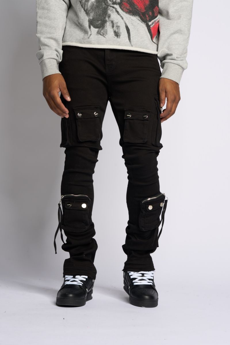 PHEELING ALONE STACK CARGO DENIM (JET BLACK) – P H E E L I N G S