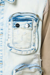 "PROTECT YOUR ENERGY" CARGO VEST (LIGHT BLUE)