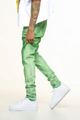 "WASHED AWAY" SKINNY DENIM (KELLY GREEN OVERDYE)