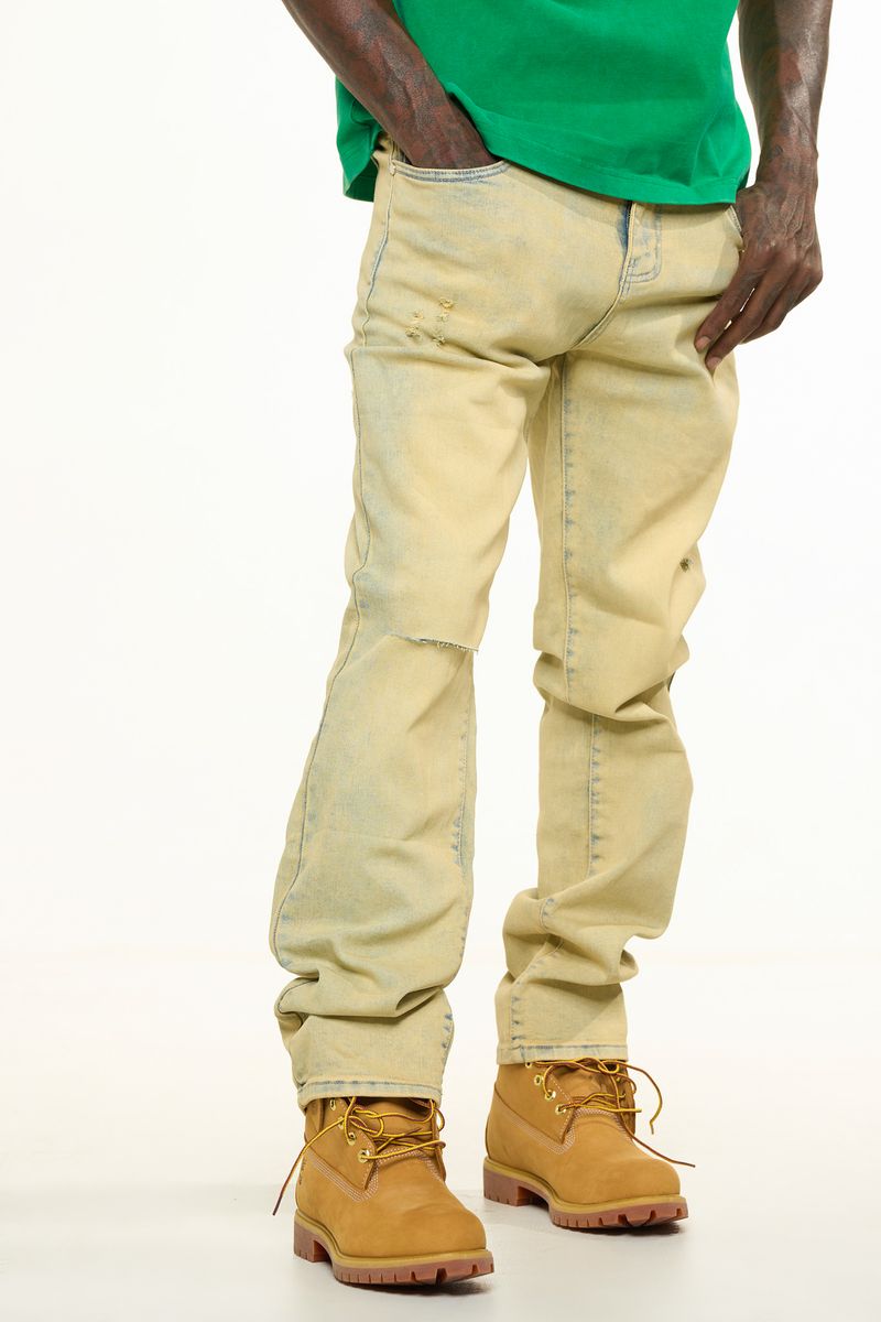 "HORIZON" STRAIGHT FIT DENIM (GREY /SAND WASH)