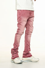 "EMOTIONALLY DRIVEN"FLARE STACK DENIM (DUSTY ROSE)