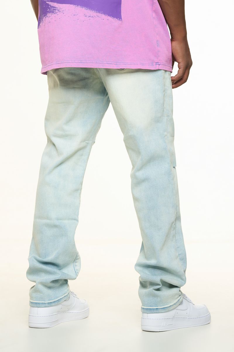 "HORIZON" STRAIGHT FIT DENIM (LIGHT BLUE SAND WASH)