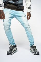 "SURVIVED" SKINNY DENIM (POWDER BLUE)