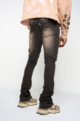 "WIIL YOU REMEMBER ME" STACK DENIM (BROWN)