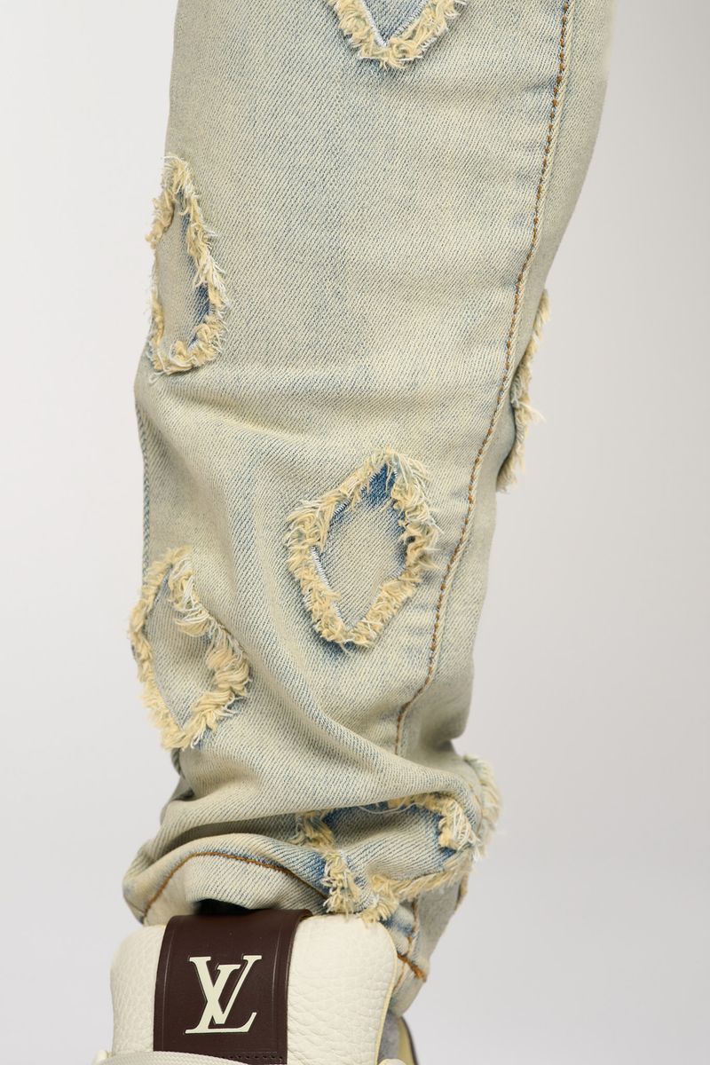 "DIAMOND TEARS" SKINNY DENIM (LIGHT BLUE)