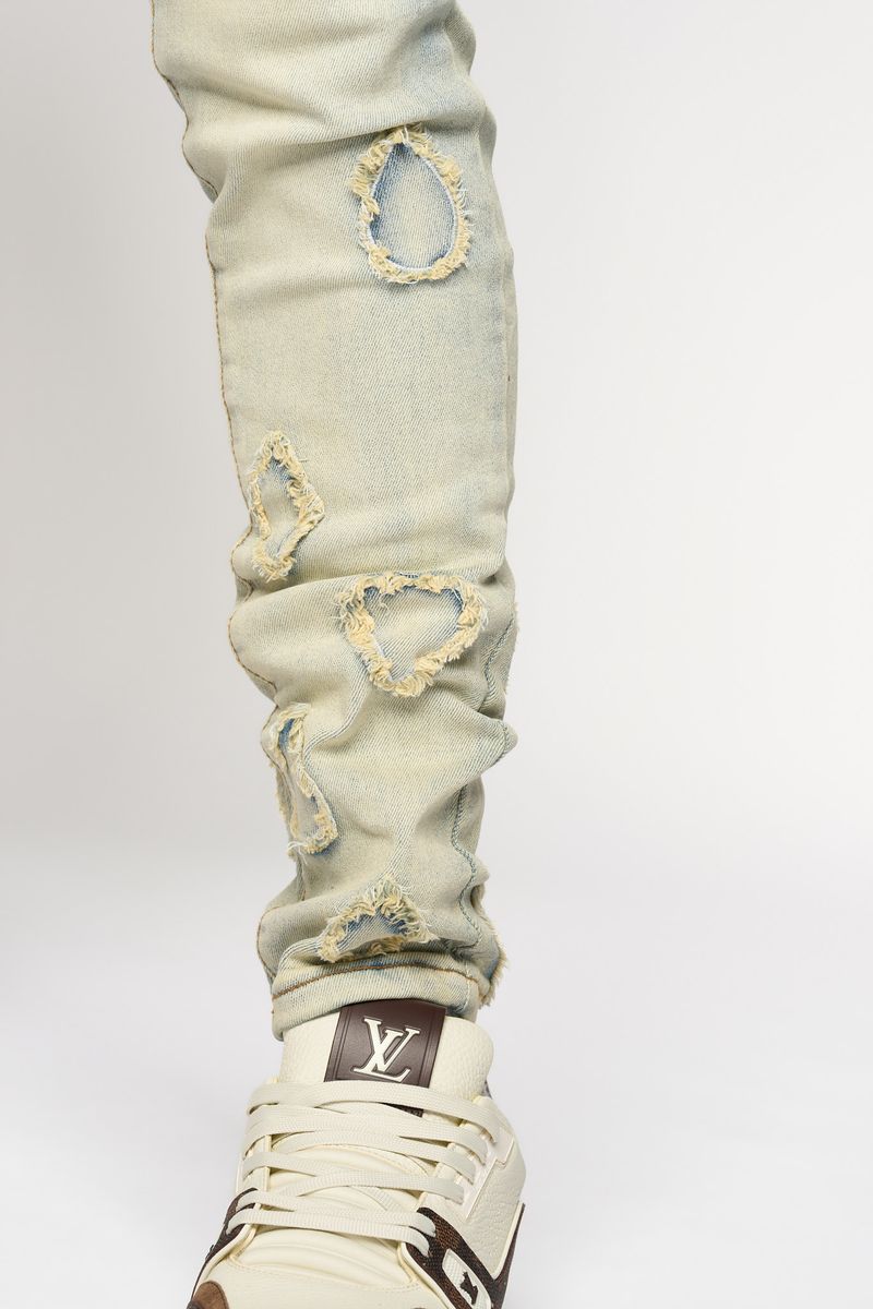 "DIAMOND TEARS" SKINNY DENIM (LIGHT BLUE)