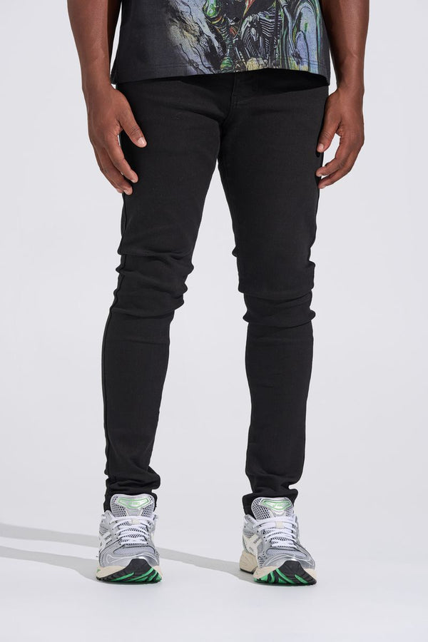 "BLACK LABEL CLEAN SKINNY" SKINNY DENIM (JET BLACK)