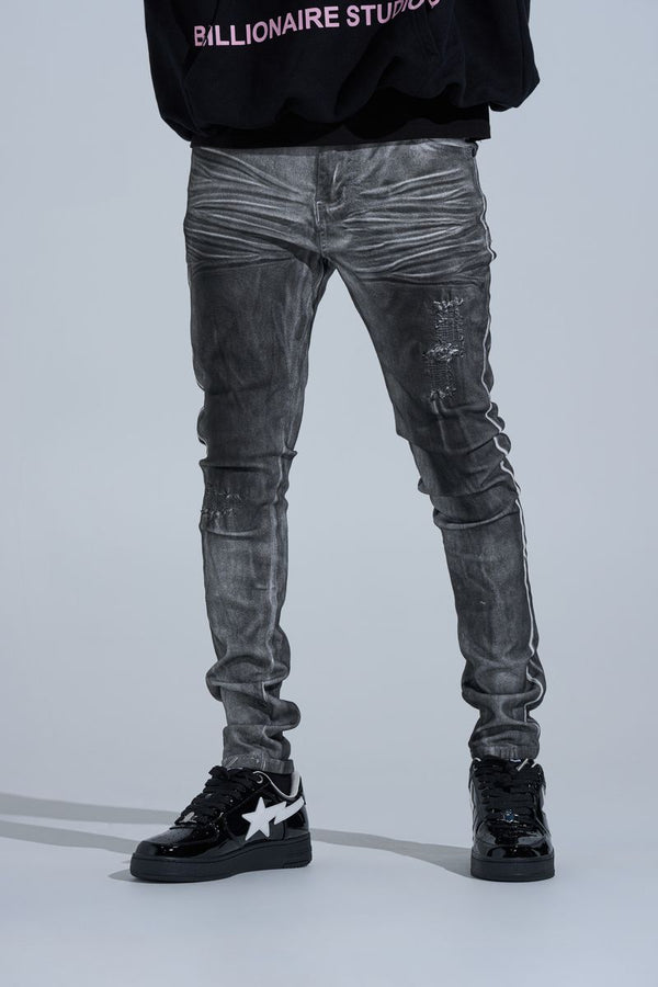 "WASHED AWAY" SKINNY DENIM (BLACK)