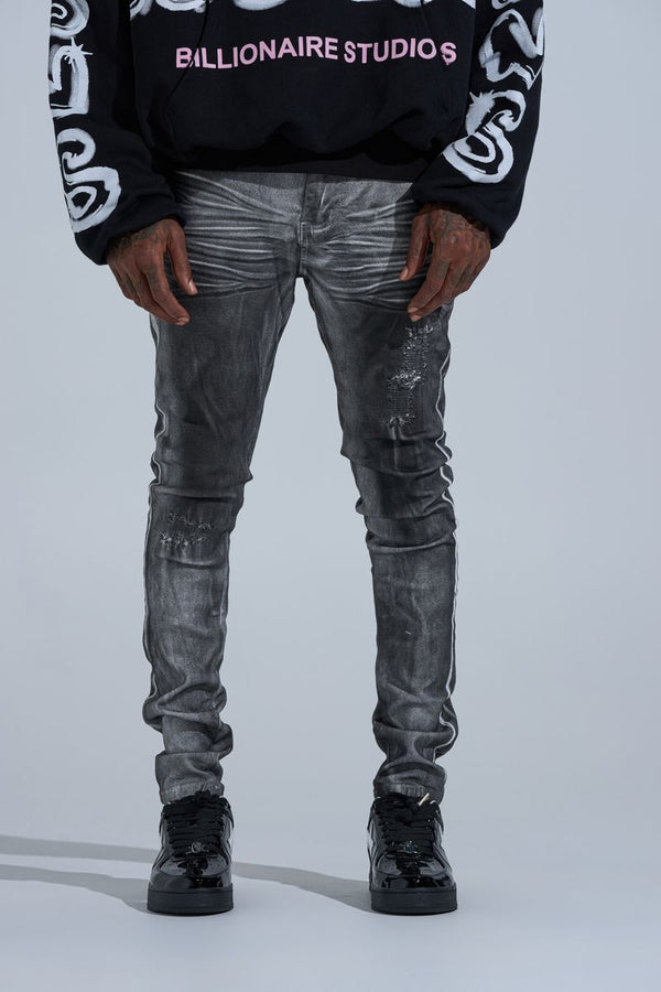 "WASHED AWAY" SKINNY DENIM (BLACK)