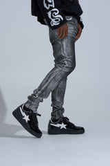 "WASHED AWAY" SKINNY DENIM (BLACK)