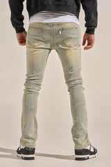 "WISH YOU WERE HERE" STACK DENIM (LIGHT BLUE)