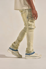 "BUILT TO HEAL" STACK CARGO DENIM (MEDIUM BLUE)
