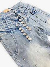 Come Home Rhinestone Straight Leg DENIM (Light Blue)