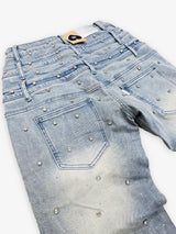 Come Home Rhinestone Straight Leg DENIM (Light Blue)