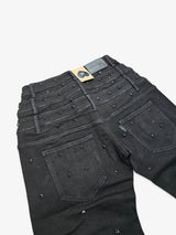 Come Home Rhinestone Straight Leg DENIM (Jet Black)