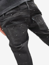 Come Home Rhinestone Straight Leg DENIM (Jet Black)