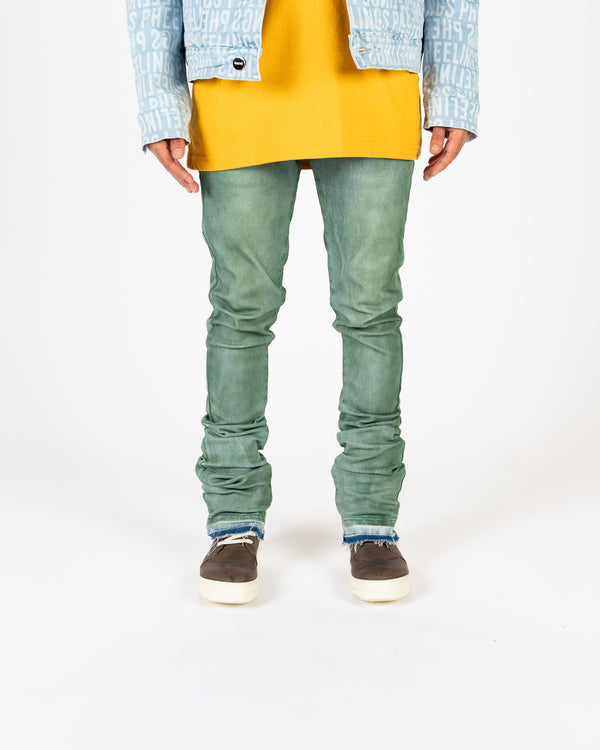 "UNLEASHED PHEELINGS" FLARE STACK DENIM