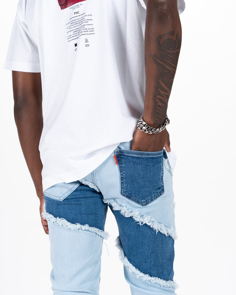 "EMBRACE THE JOURNEY" FLARE STACK DENIM