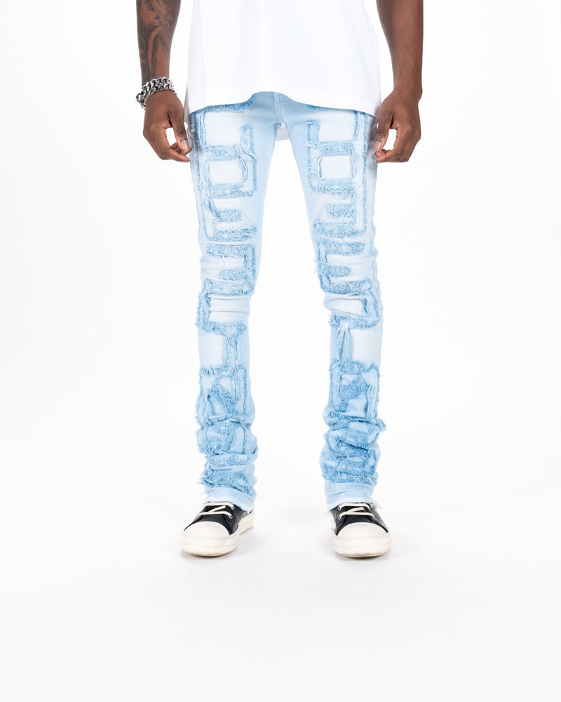 "INSPIRED BY" FLARE STACK DENIM