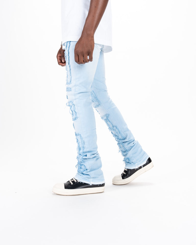 "INSPIRED BY" FLARE STACK DENIM