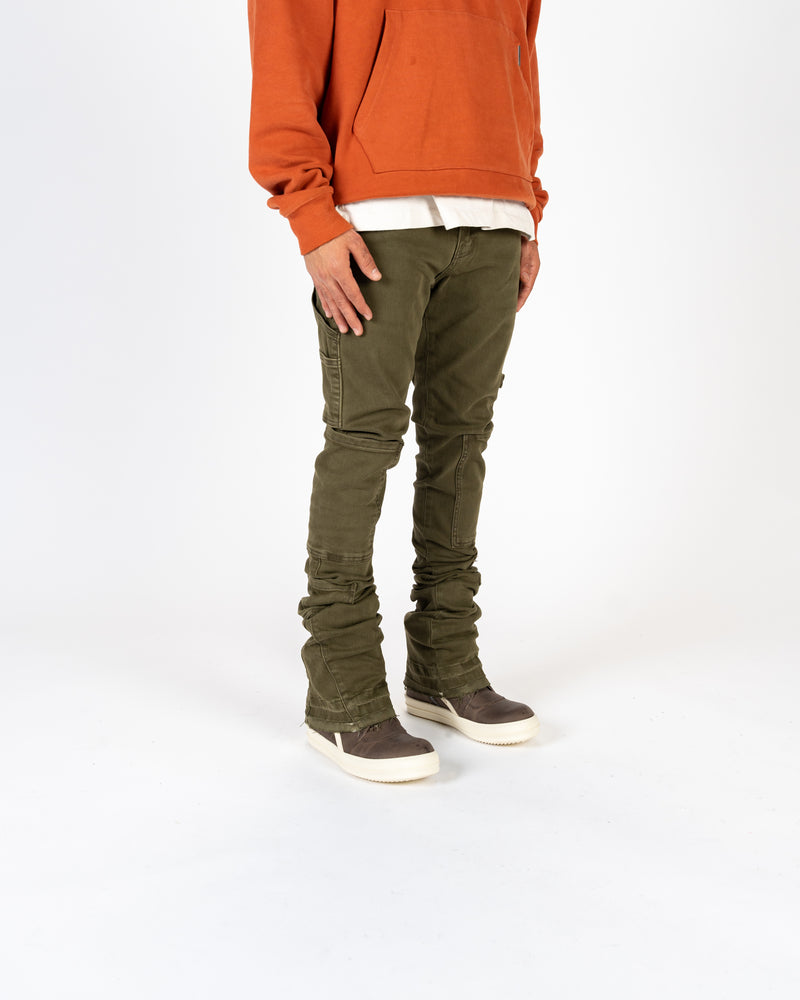 "VIBRANT VISIONS" CARGO FLARE STACK DENIM