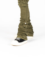 "MY PLEASURE" CARGO FLARE STACK DENIM