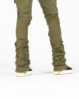 "MY PLEASURE" CARGO FLARE STACK DENIM