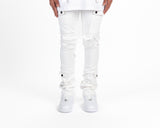 "MY PLEASURE" CARGO FLARE STACK DENIM