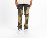 "MY PLEASURE" CARGO FLARE STACK DENIM