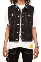 "DEFYING ODDS" VEST WHITE BLACK (JET BLACK/WHITE)