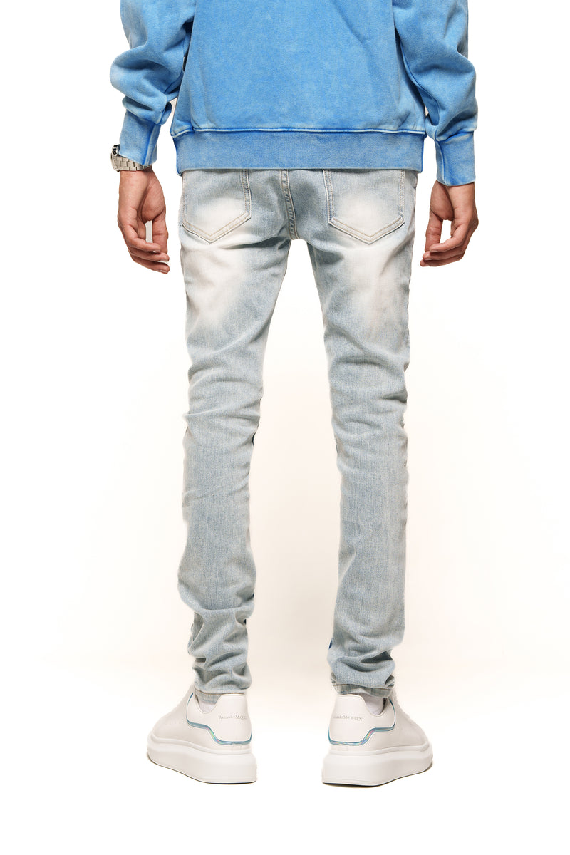 "EXPECT NOTHING" SKINNY DENIM (LIGHT BLUE)