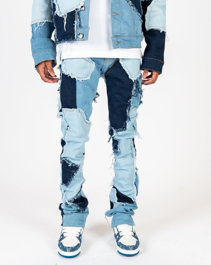 "LEFT IN THE PAST" FLARE STACK DENIM