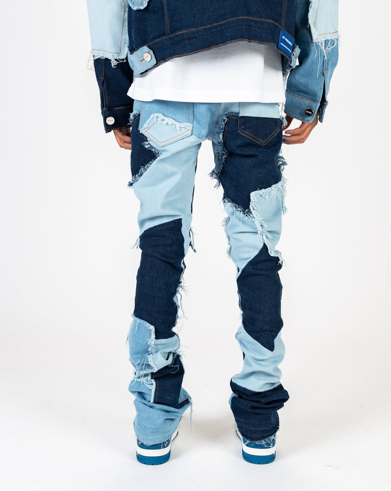 "LEFT IN THE PAST" FLARE STACK DENIM