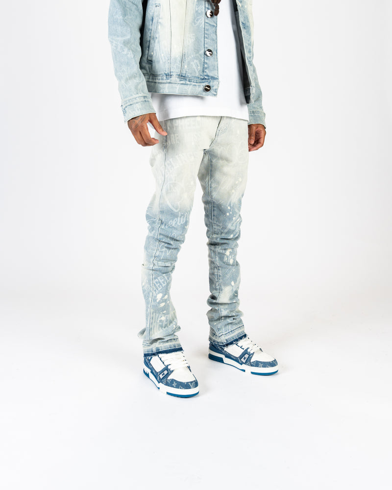 "JOYFUL JOURNEY" FLARE STACK DENIM