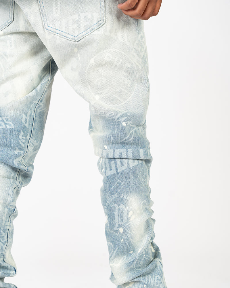 "JOYFUL JOURNEY" FLARE STACK DENIM